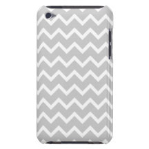 Gray and White Zigzag Stripes. iPod Case-Mate Cases