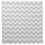 Gray and White Zigzag Stripes. Cloth Napkin