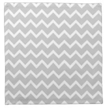 Gray and White Zigzag Stripes. Cloth Napkin