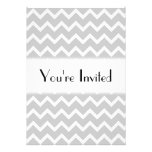 Gray and White Zigzag Stripes. Custom Announcements