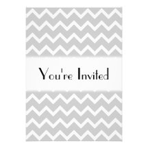 Gray and White Zigzag Stripes. Custom Announcements