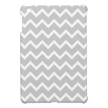 Gray and White Zigzag Stripes. iPad Mini Cases