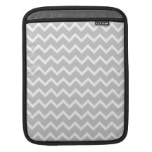 Gray and White Zigzag Stripes. iPad Sleeves