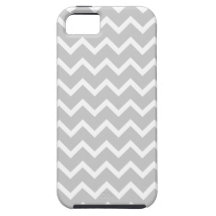 Gray and White Zigzag Stripes. iPhone 5 Cover