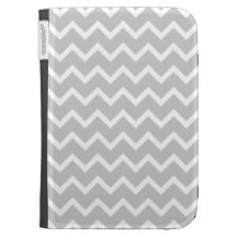 Gray and White Zigzag Stripes. Kindle Folio Cases