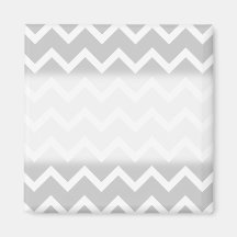 Gray and White Zigzag Stripes. Magnet