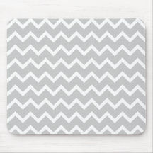 Gray and White Zigzag Stripes. Mousepad