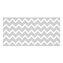 Gray and White Zigzag Stripes. Customized Photo Card