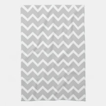Gray and White Zigzag Stripes. Towel