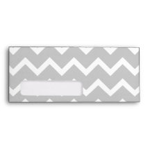 Gray and White Zigzags with Custom Monogram. Envelope