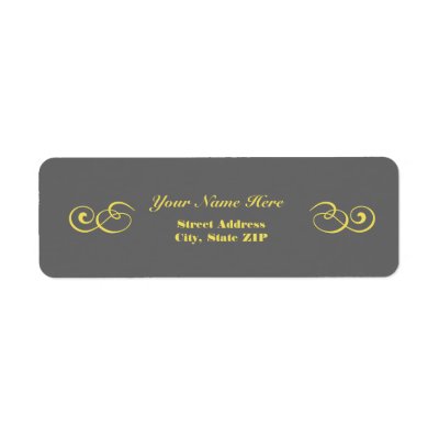 Gray and Yellow Address Labels
