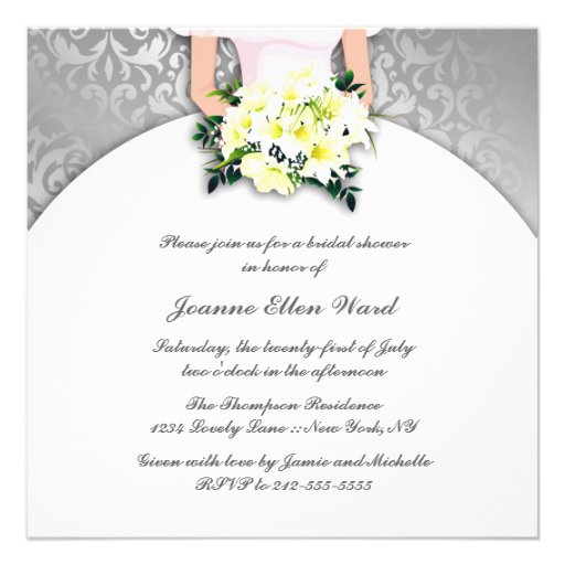 gray and Yellow Bridal Shower Invitation