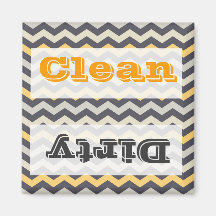Gray and Yellow Chevron Stripe Zig Zag Kitchen Set Refrigerator Magnet