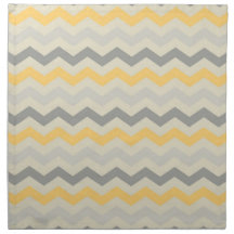 Gray and Yellow Chevron Stripe Zig Zag Kitchen Set Cloth Napkins