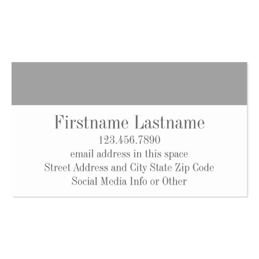 Gray and Yellow Chevrons Custom Monogram Business Card Template (back side)