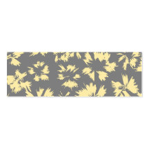 Gray and yellow floral pattern. business card template