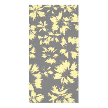 Gray and yellow floral pattern. picture card