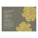 Gray and Yellow Floral Wedding Invitations