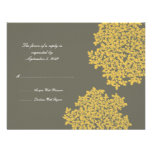 Gray and Yellow Floral Wedding RSVP Personalized Invitations