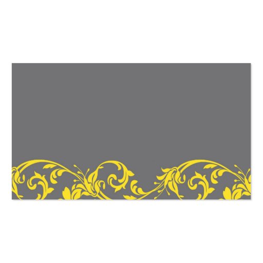 Gray and Yellow Lace Wedding Placecards Business Card Template (back side)
