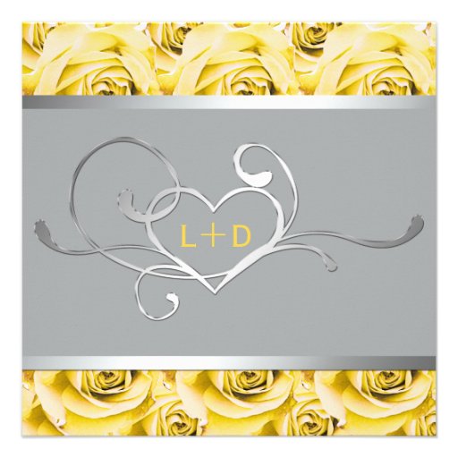 Gray and Yellow Roses Couples Shower Invitation