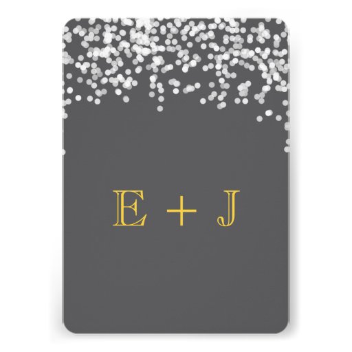 Gray and Yellow Shooting Stars Wedding Invitations