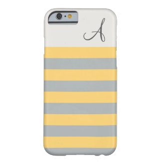 Gray and Yellow Striped Monogram iPhone 6 Case