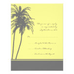Gray and Yellow Tropical Palms Invitation RSVP