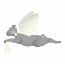 Gray Angel Cat With Yellow Wings photo sculptures by mydeas Gray Angel Cat With Yellow Wings photo sculptures