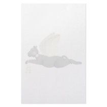 Gray Angel Cat With Yellow Wings stationery by mydeas Gray Angel Cat With Yellow Wings stationery