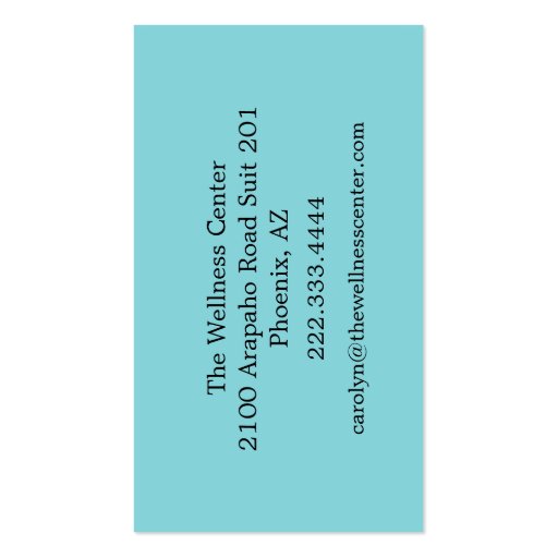 Gray & Aqua Chevron Custom Business Card (back side)