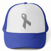 gray awareness ribbon trucker hats