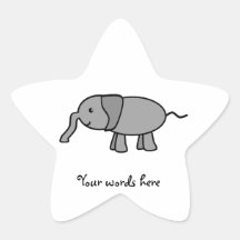 Gray baby elephant sticker
