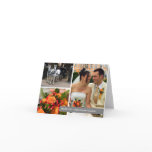 Gray band modern 3 photo montage thank you note greeting card