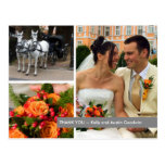 Gray band modern 3 photo montage thank you note post cards