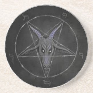 Gray Baphomet Drink Coaster or Ritual Alter Piece coaster