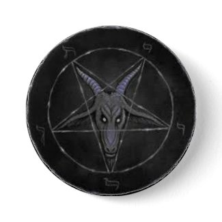 Gray Baphomet Round Button button