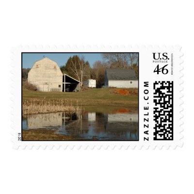 Gray Barn - Reflections of Serenity Postage Stamps by SusanElkin