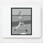 Gray Baseball Batter Logo Mouse Pads