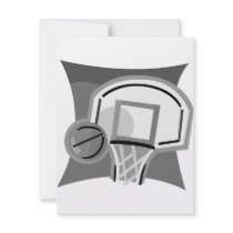 Gray Basketball Custom Invitations
