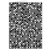 Gray, Black and White Square Dots Pattern. Card