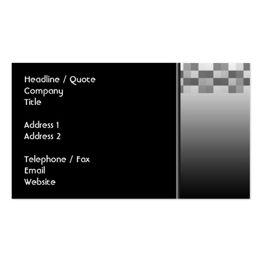 Gray, Black and White Squares Pattern. Business Card (back side)