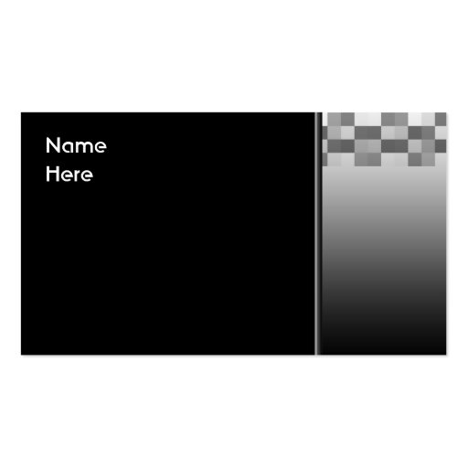 Gray, Black and White Squares Pattern. Business Card (front side)