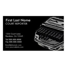 Gray black court reporter custom business cards