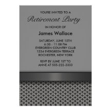 Gray Black Retirement Party Personalized Announcements