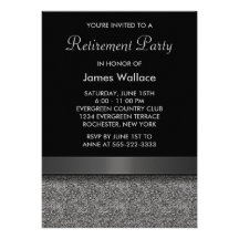 Gray Black Retirement Party Personalized Announcement