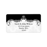 gray black return address label