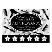 Gray & Black Salon Loyalty Business Cards