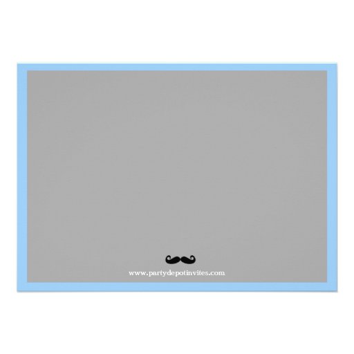 Gray Blue - Boy Moustache Baby Shower Invitation
