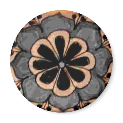 Gray Blue Flower Mexican Tile Fridge Magnet by JuJuGarden